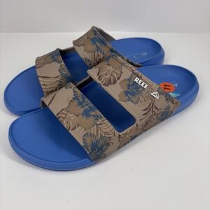 Reef Oasis Double Up Men's US 11 Blue Nomad Floral Water-Friendly Beach Sandals